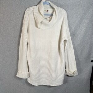 Anthropologie pilcro tunic sweater womens small ivory cowl neck oversized